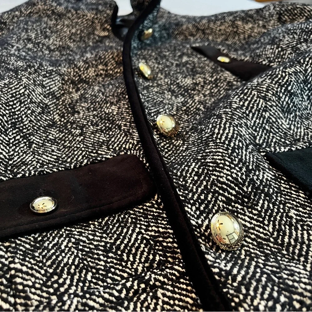 Talbots Boucle Herringbone Jacket Woven in Italy Women's MP Career Mob Wife - Picture 13 of 13